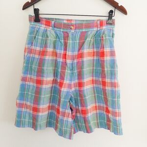 Vintage Talbots Madras Plaid High Rise Short Size 10